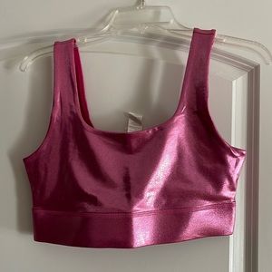 Fabletics Sports Bra Metallic Pink M